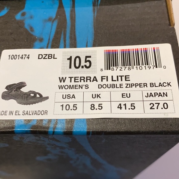 Teva 👩Terra Fi Lite Double Zipper Black Sandals